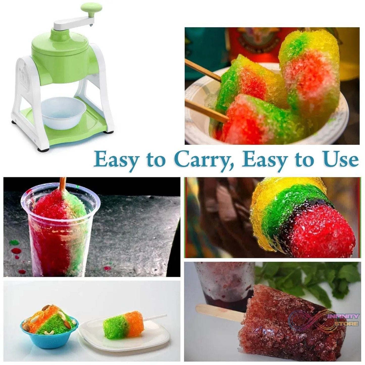 Ice Gola Maker Ice Snow Maker Machine | Ice Crusher | Indoor Outdoor Manual With Steel Blade & Antislip Grip - infinityexculsivestore.com
