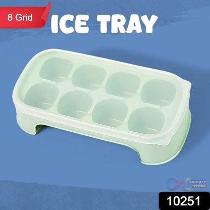 Ice Mold, 8 Grid Food Grade Portable Plastic Ice Tray (1 Pc / 15×8 Cm) - infinityexculsivestore.com