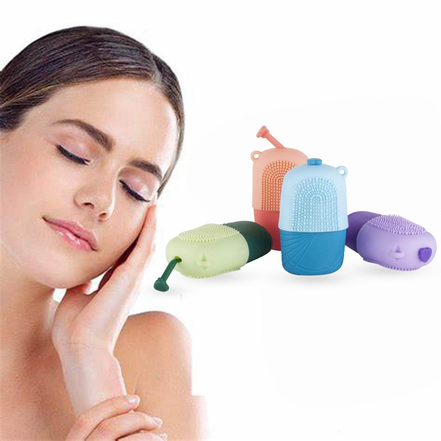 Ice Roller & Scrubber For Face | Face Massager | Reusable Silicone Facial Ice Roller For Glowing & Tighten Skin (1 Pc) - infinityexculsivestore.com