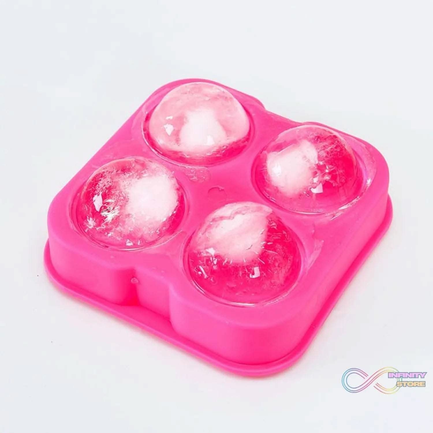 Ice Trays for Freezer Whiskey Ice Cube Plastic Ball Maker Mold Sphere Mould 4 Holes New Ice Balls Party Brick Round Tray Bar Tool ice for Whiskey - infinityexculsivestore.com