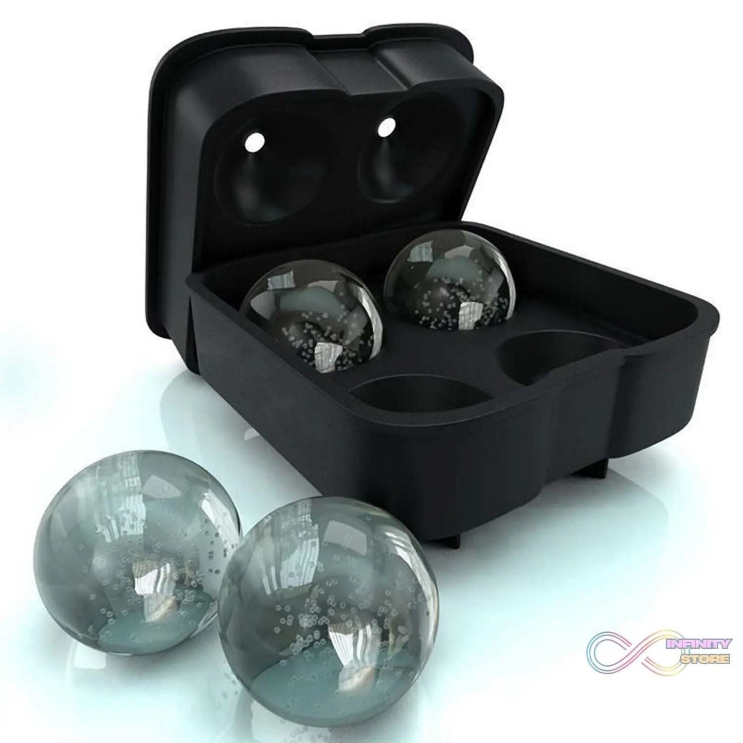 Ice Trays for Freezer Whiskey Ice Cube Plastic Ball Maker Mold Sphere Mould 4 Holes New Ice Balls Party Brick Round Tray Bar Tool ice for Whiskey - infinityexculsivestore.com