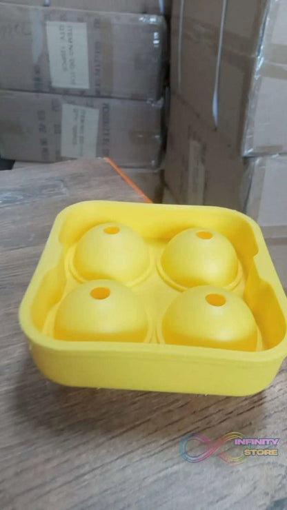 Ice Trays for Freezer Whiskey Ice Cube Plastic Ball Maker Mold Sphere Mould 4 Holes New Ice Balls Party Brick Round Tray Bar Tool ice for Whiskey - infinityexculsivestore.com