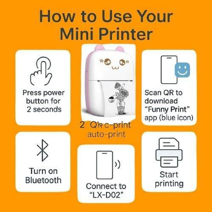 Inkless Wireless Thermal Printer (Black & White) | Portable Ink Free Printer for Android & iOS | 1200mAh Rechargeable Battery - infinityexculsivestore.com