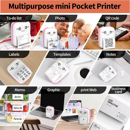 Inkless Wireless Thermal Printer (Black & White) | Portable Ink Free Printer for Android & iOS | 1200mAh Rechargeable Battery - infinityexculsivestore.com