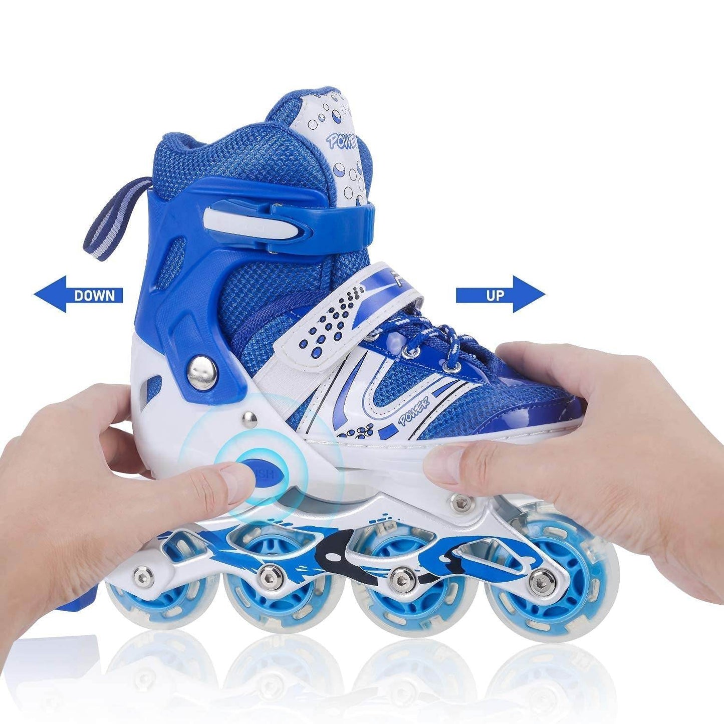 Inline Skates With Led Flashing Light Wheel With Adjustable Length Skate Premium High Quality Skates Pair (Roller Skate , Skating) - infinityexculsivestore.com