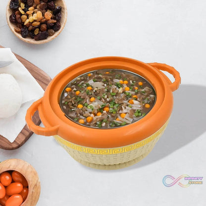 Insulated Hot Pot With Inner Stainless Steel Serving Casserole with Lid (800 ML Approx) - infinityexculsivestore.com