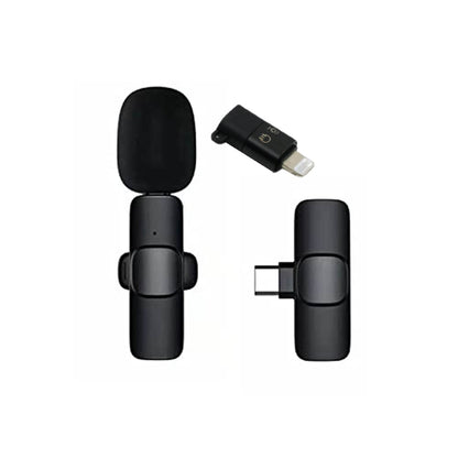 Intelligent Noise Cancelling Live Streaming Clip on Microphone for Type-C & for iPhone with Charging Mini Wireless Lapel Collar Microphone - infinityexculsivestore.com