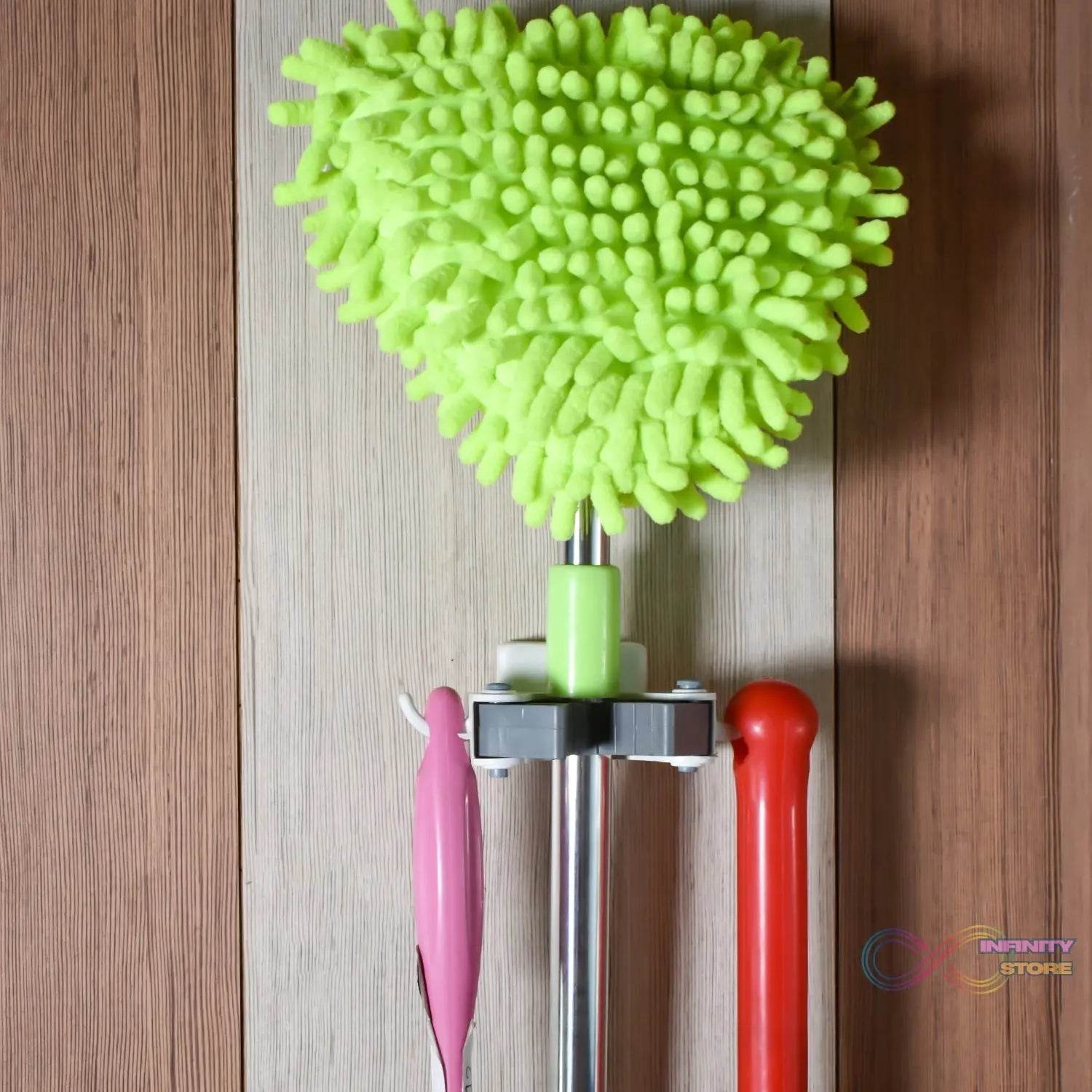 Invisible Mop Hanger used in all kinds of place like houses, offices, general stores for holding and hanging various mops and stuffs easily. - infinityexculsivestore.com