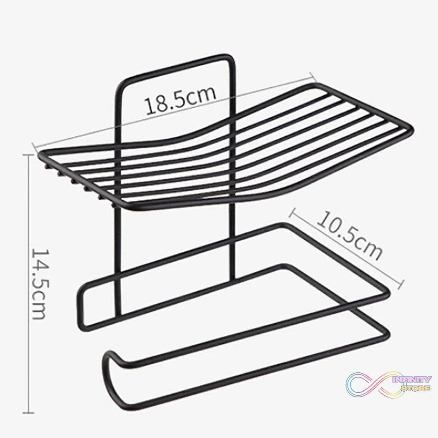 Iron Black Coated Self Adhesive Wall Mounted Tissue / Toilet Paper Holder - infinityexculsivestore.com