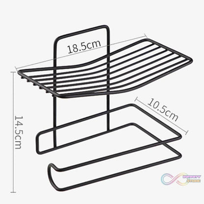 Iron Black Coated Self Adhesive Wall Mounted Tissue / Toilet Paper Holder - infinityexculsivestore.com