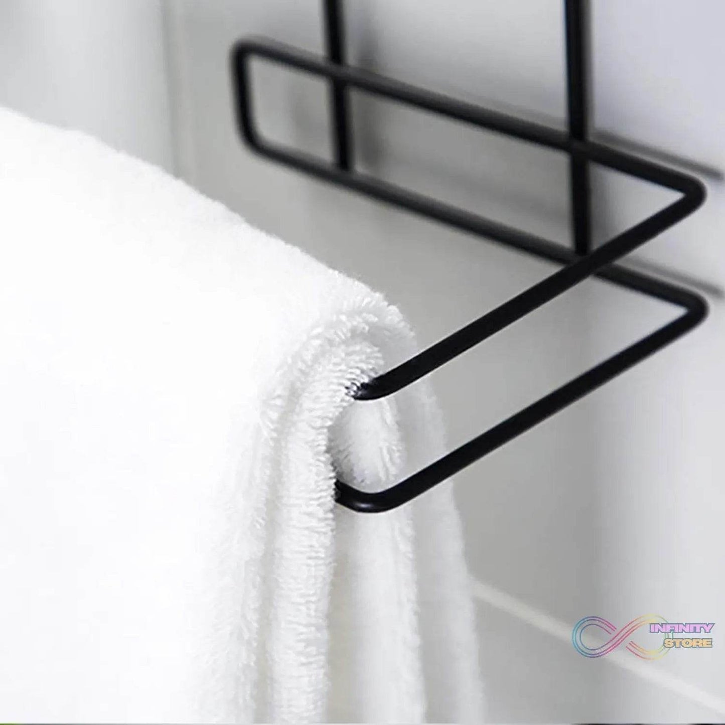 Iron Black Coated Self Adhesive Wall Mounted Tissue / Toilet Paper Holder - infinityexculsivestore.com