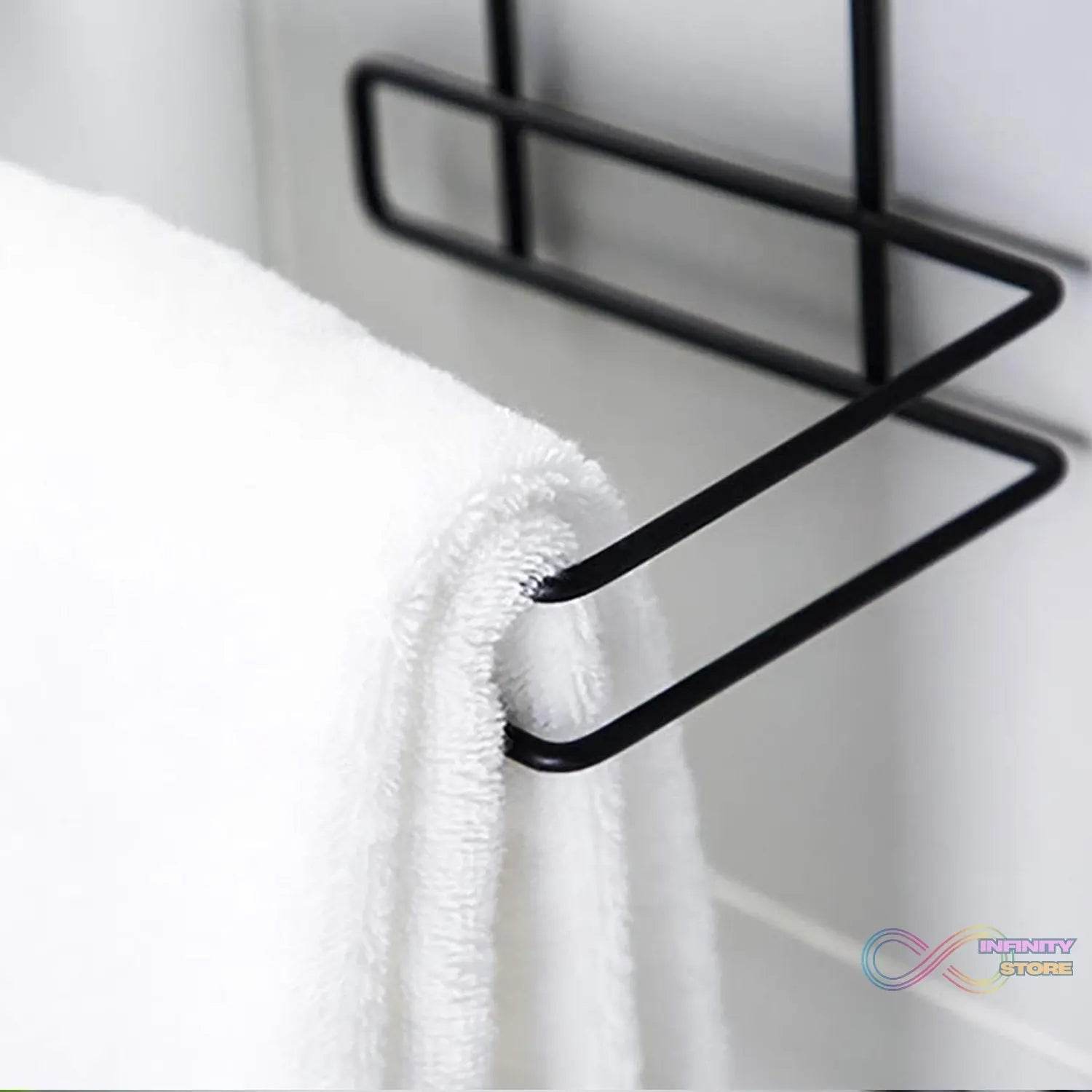 Iron Black Coated Self Adhesive Wall Mounted Tissue / Toilet Paper Holder - infinityexculsivestore.com