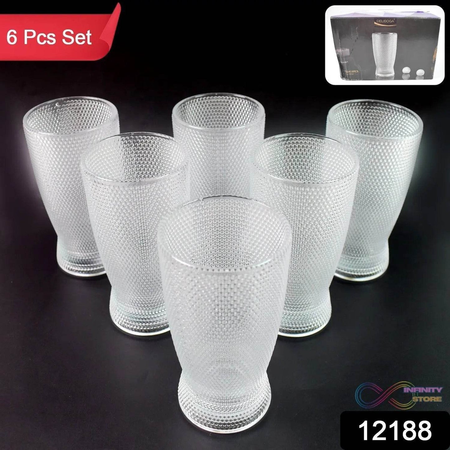 Juice water Glass Tumbler (Set of 6pcs) - infinityexculsivestore.com
