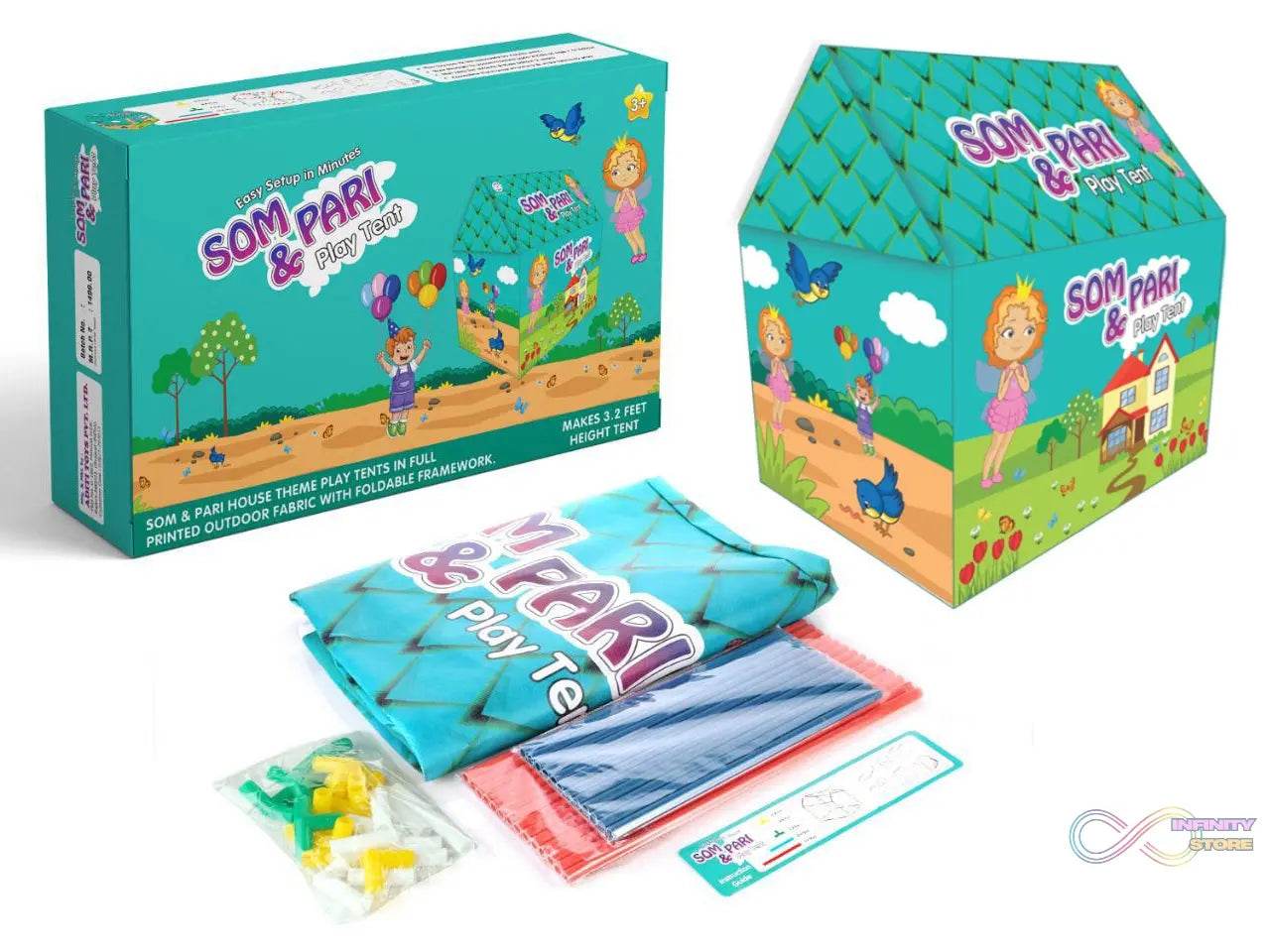 Jumbo Size Go to School Kids Play Tent House (Multicolour) - infinityexculsivestore.com