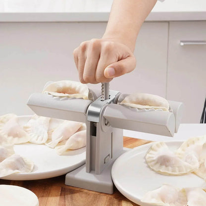 DUMPLING MAKER MOLD,DOUBLE HEAD DUMPLING MOLD WRAP TWO AT A ONE TIME,HOUSEHOLD DUMPLING MAKER MOULD,EASY-TOOL FOR MAKING DUMPLINGS,DUMPLING PRESS MOLD KITCHEN ACCESSORIES (Brown Box) - infinityexculsivestore.com