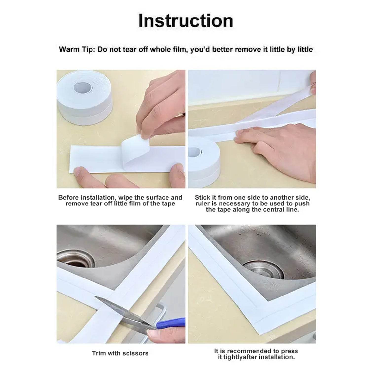 KITCHEN SINK PLATFORM STICKER BATHROOM CORNER TAPE (3.2 METER SIZE) - infinityexculsivestore.com