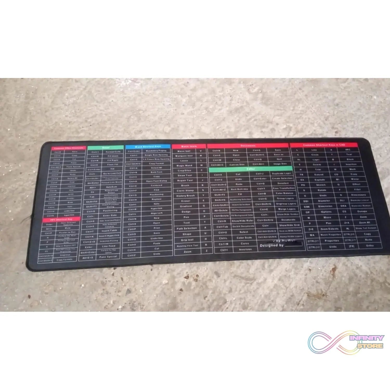 Mat of Shortcut Keyboard Mouse Pad Mat Mouse Pads for Desk Quick Key Super Large Anti - slip Keyboard Pad Desk Accessories Desktop Mouse Pad Office Oversized Big Mouse Pad Rubber (80—30 Cm) - infinityexculsivestore.com