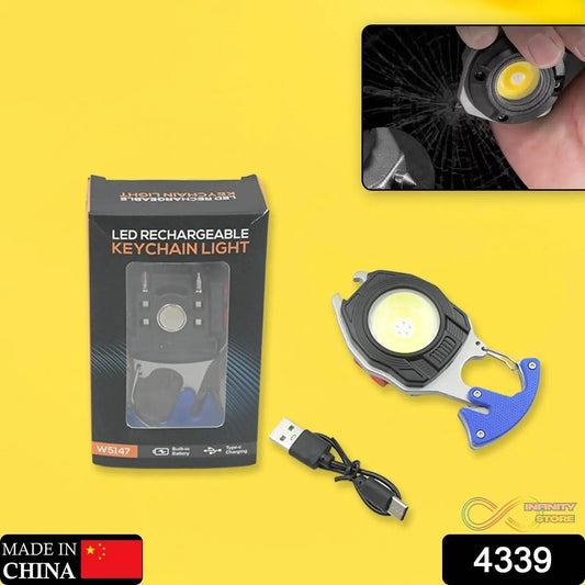 Keychain Led Flashlight Rechargeable Multi Function 6 Lighting Modes Pocket Key Chain Flash Light USB for Outdoor Camping,Walking With Cigarette Lighter - infinityexculsivestore.com