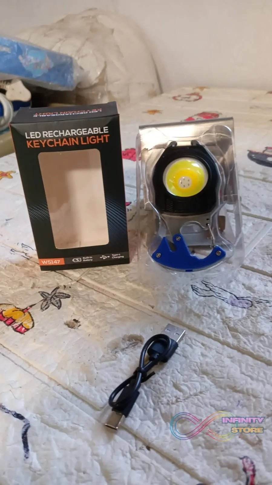 Keychain Led Flashlight Rechargeable Multi Function 6 Lighting Modes Pocket Key Chain Flash Light USB for Outdoor Camping,Walking With Cigarette Lighter - infinityexculsivestore.com