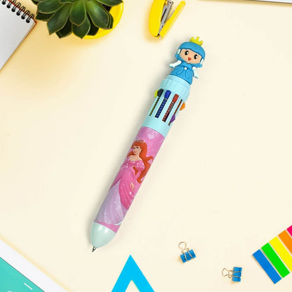 Kids 10-in-1 Color Pens Ballpoint Pen Set for Kids Cartoon Head Writing Pen for School Office Stationary Kit, Teddy Bear (1 Pc) - infinityexculsivestore.com