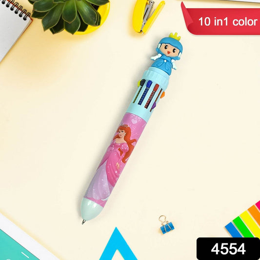 Kids 10-in-1 Color Pens Ballpoint Pen Set for Kids Cartoon Head Writing Pen for School Office Stationary Kit, Teddy Bear (1 Pc) - infinityexculsivestore.com