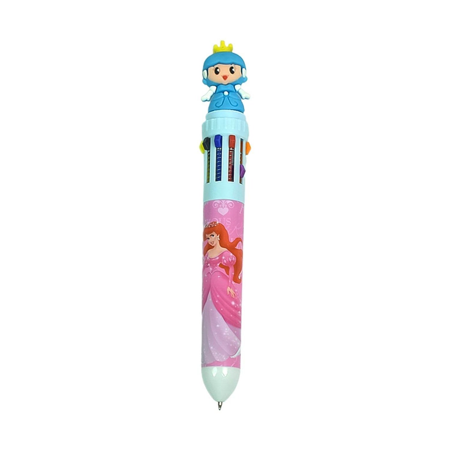 Kids 10-in-1 Color Pens Ballpoint Pen Set for Kids Cartoon Head Writing Pen for School Office Stationary Kit, Teddy Bear (1 Pc) - infinityexculsivestore.com