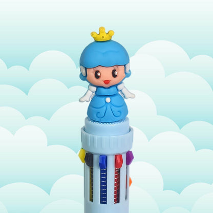 Kids 10-in-1 Color Pens Ballpoint Pen Set for Kids Cartoon Head Writing Pen for School Office Stationary Kit, Teddy Bear (1 Pc) - infinityexculsivestore.com