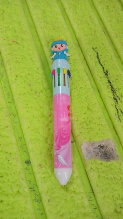 Kids 10-in-1 Color Pens Ballpoint Pen Set for Kids Cartoon Head Writing Pen for School Office Stationary Kit, Teddy Bear (1 Pc) - infinityexculsivestore.com