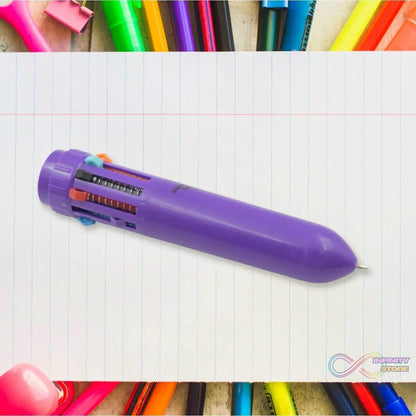 Kids 10-in-1 Color Pens Ballpoint Pen Set for Kids Cartoon Head Writing Pen for School Office Stationary Kit, Teddy Bear (1 Pc) - infinityexculsivestore.com