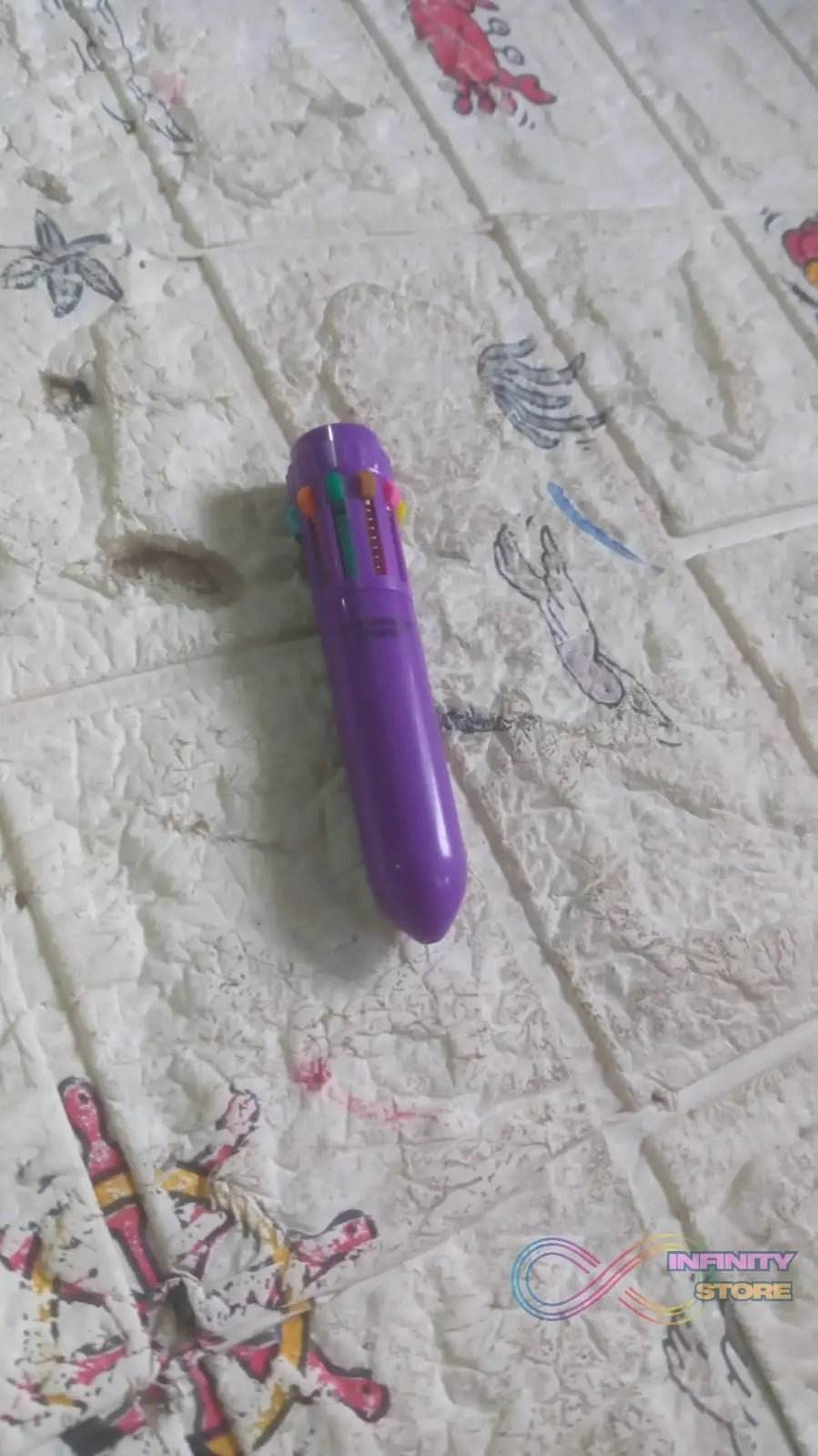 Kids 10-in-1 Color Pens Ballpoint Pen Set for Kids Cartoon Head Writing Pen for School Office Stationary Kit, Teddy Bear (1 Pc) - infinityexculsivestore.com