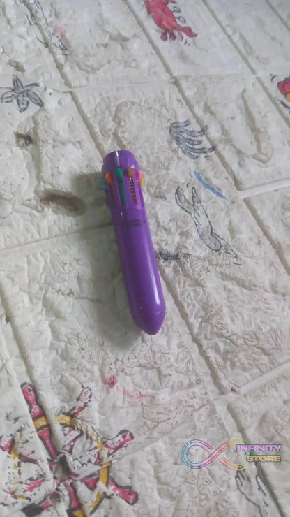 Kids 10-in-1 Color Pens Ballpoint Pen Set for Kids Cartoon Head Writing Pen for School Office Stationary Kit, Teddy Bear (1 Pc) - infinityexculsivestore.com