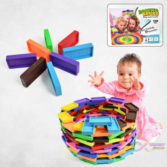 Kids 120 Domino Blocks Dominoes (120 Pcs Set) - infinityexculsivestore.com