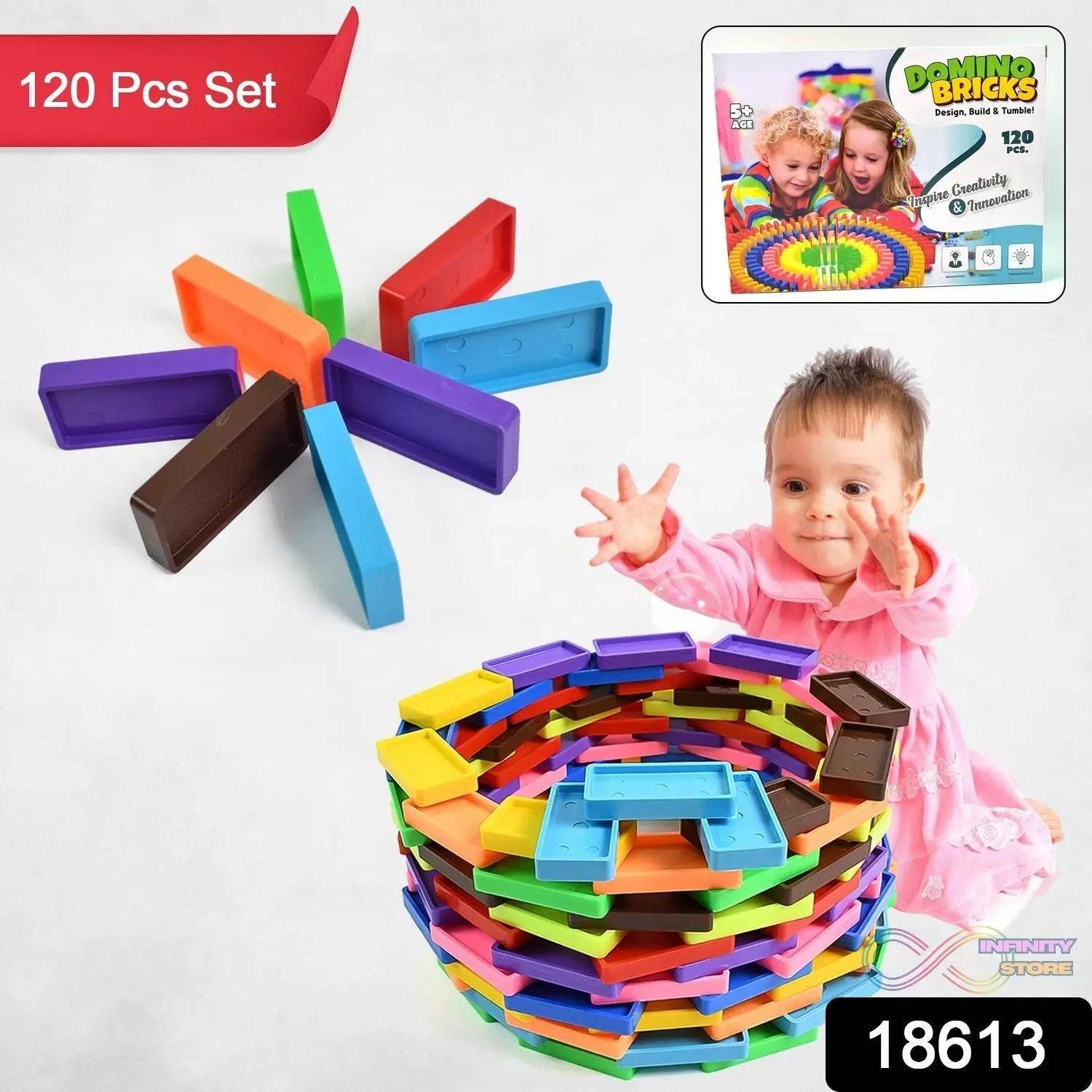 Kids 120 Domino Blocks Dominoes (120 Pcs Set) - infinityexculsivestore.com