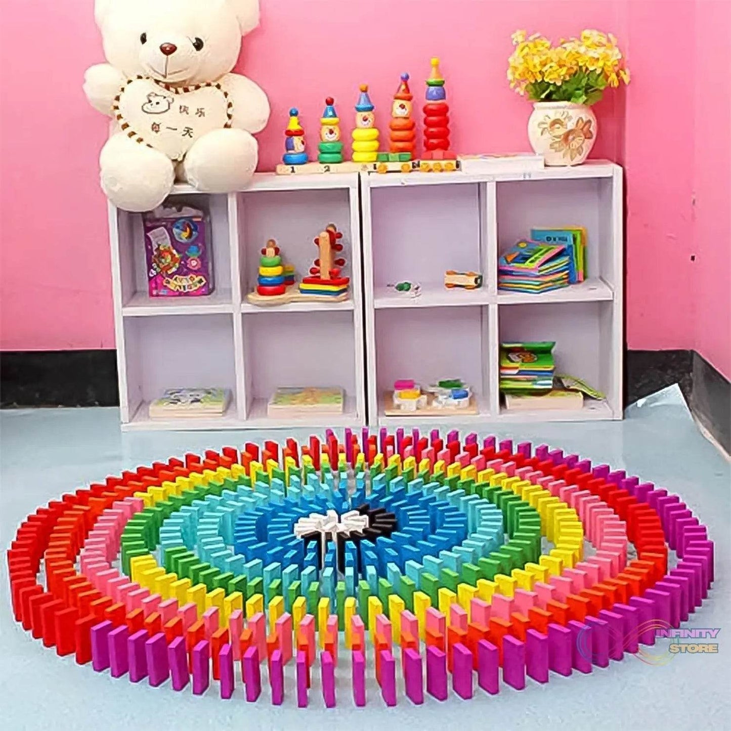 Kids 120 Domino Blocks Dominoes (120 Pcs Set) - infinityexculsivestore.com