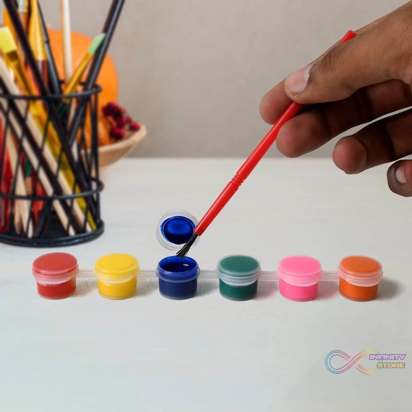 Kids Art Painting Kit Water Color, Cartoon Printed Board & Brush (9 Pcs Set) - infinityexculsivestore.com