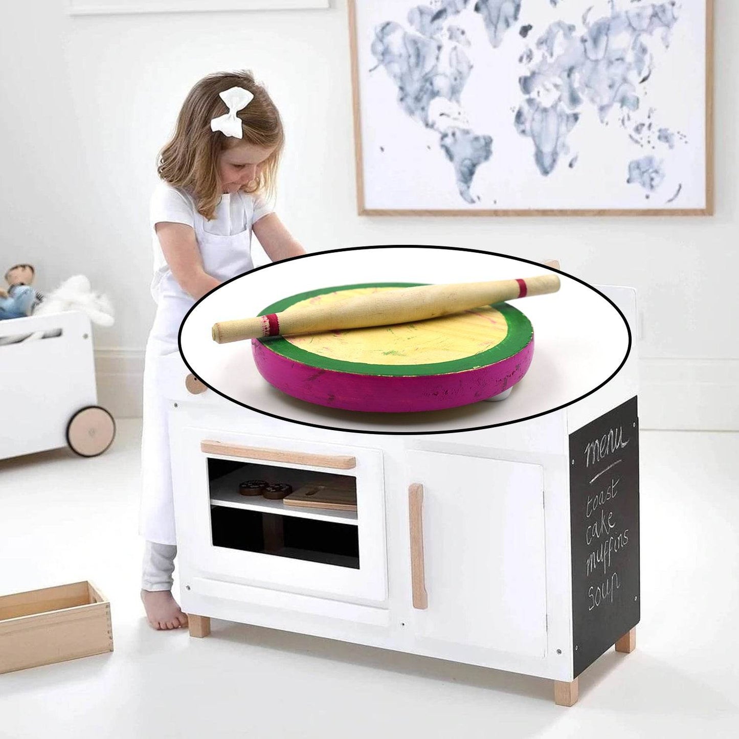 Kids Chakla Belan Set used in all kinds of household places by kids and children’s for playing purposes etc. - infinityexculsivestore.com