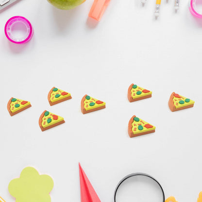 3D Pizza Slices Kids Favourite Food Eraser, Pizza 7 slice eraser for kids Adults fast food lover Stationary Kit Fancy & Stylish Colorful Erasers, for Return Gift, Birthday Party, School Prize - infinityexculsivestore.com