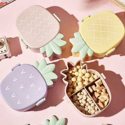 Kids Lunch Box Cute Pineapple Shaped Bento Box with Fork Spoon Snack Container Microwave Portable Office Lunch Box (1 Pc / With Spoon, Fork & Color Box) - infinityexculsivestore.com
