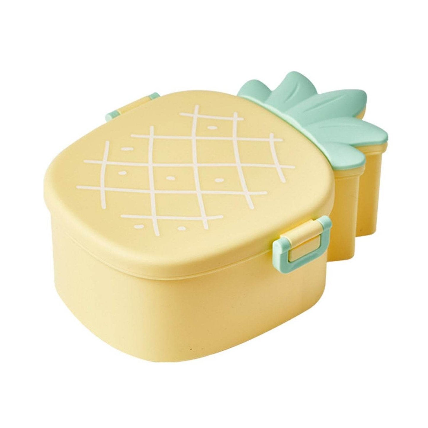 Kids Lunch Box Cute Pineapple Shaped Bento Box with Fork Spoon Snack Container Microwave Portable Office Lunch Box (1 Pc / With Spoon, Fork & Color Box) - infinityexculsivestore.com