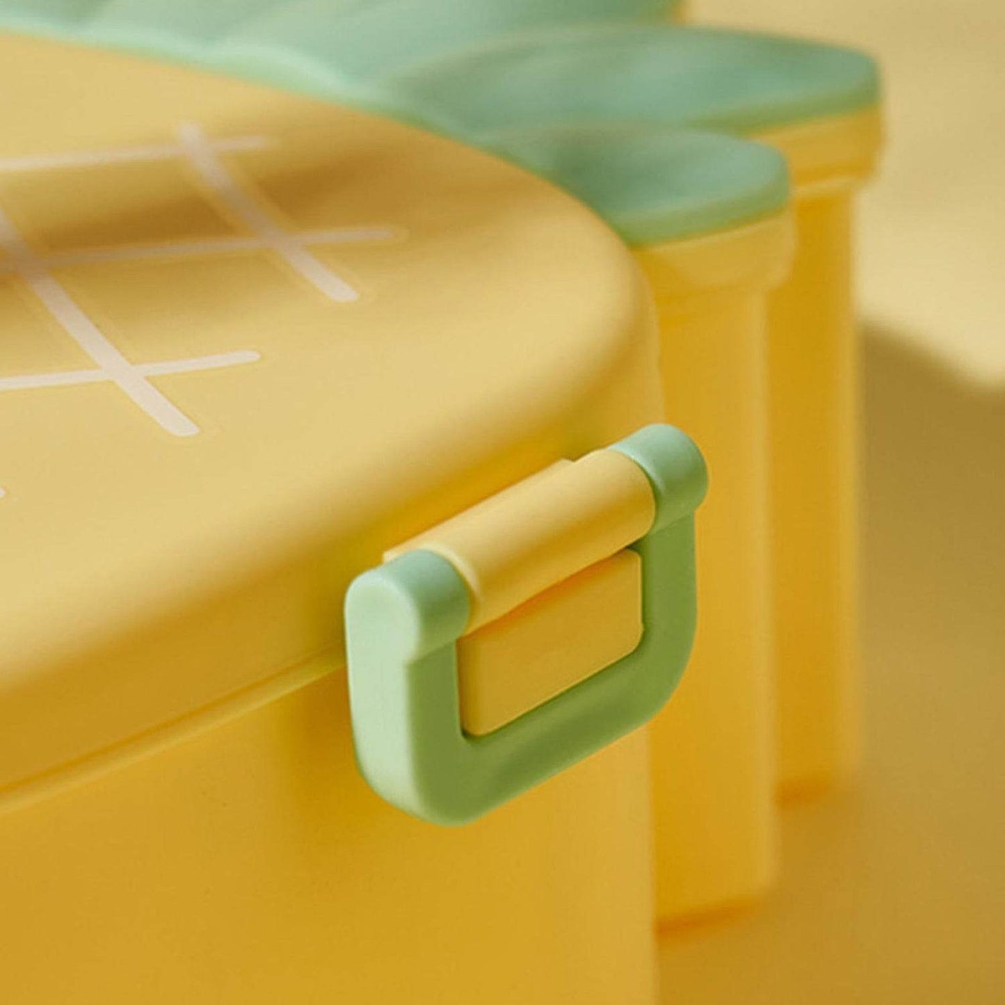 Kids Lunch Box Cute Pineapple Shaped Bento Box with Fork Spoon Snack Container Microwave Portable Office Lunch Box (1 Pc / With Spoon, Fork & Color Box) - infinityexculsivestore.com