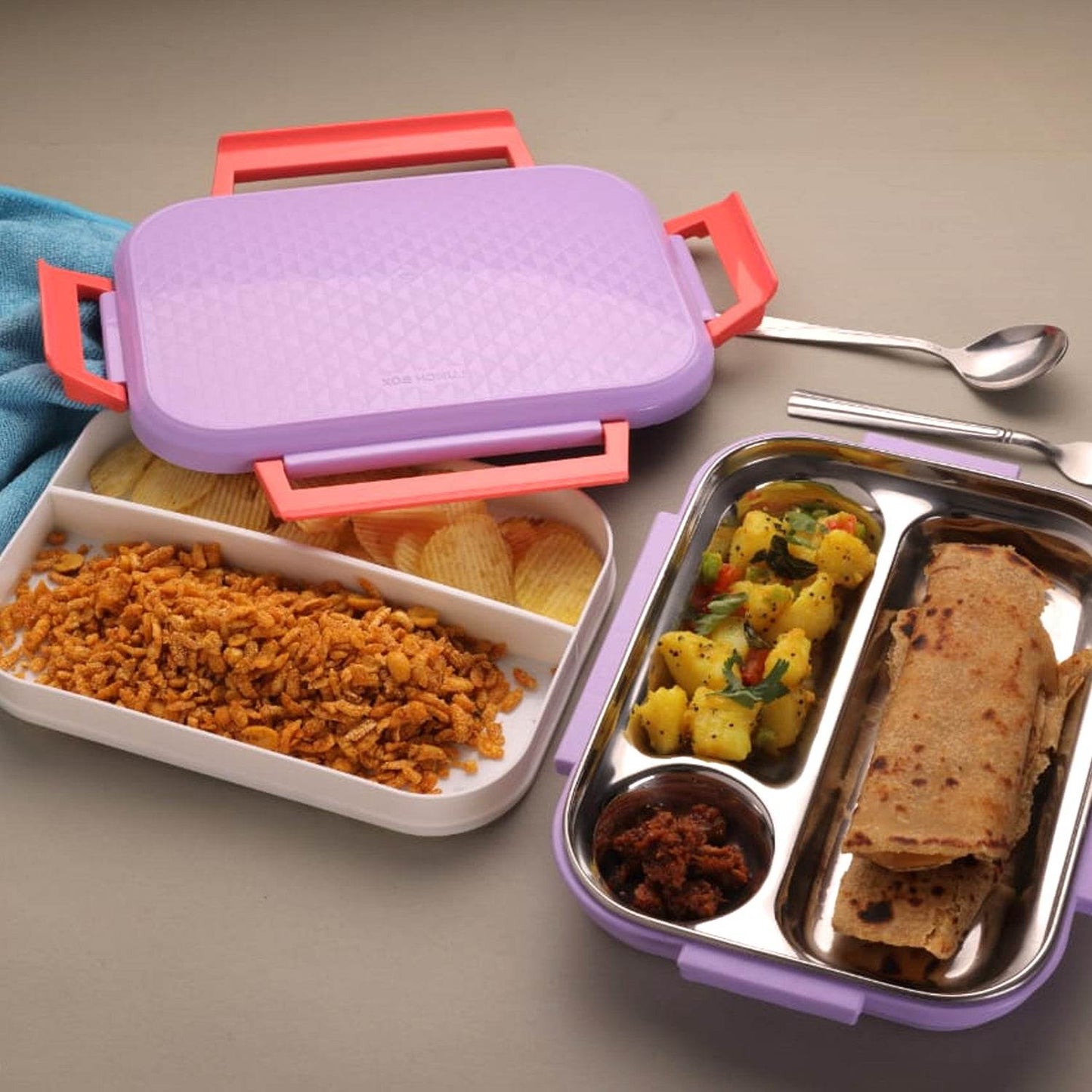 Kids’ School Lunch Box with Steel Plate - infinityexculsivestore.com
