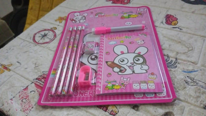 Kids' Stationery Kit: Wooden Pencils, Sharpener, Eraser, Diary (8 Pc Set) - infinityexculsivestore.com