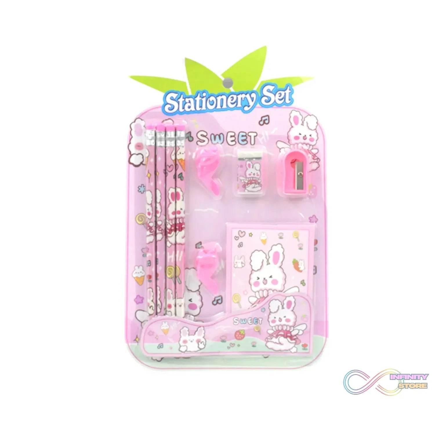 Kids' Stationery Kit: Wooden Pencils, Sharpener, Eraser, Diary (9 Pc Set) - infinityexculsivestore.com