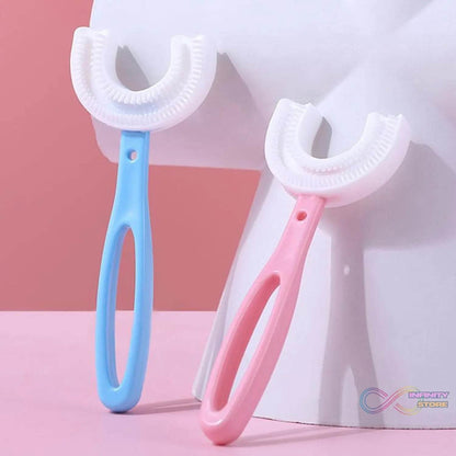 Kids U Shaped Large Tooth Brush used in all kinds of household bathroom places for washing teeth of kids, toddlers and children’s easily and comfortably. - infinityexculsivestore.com