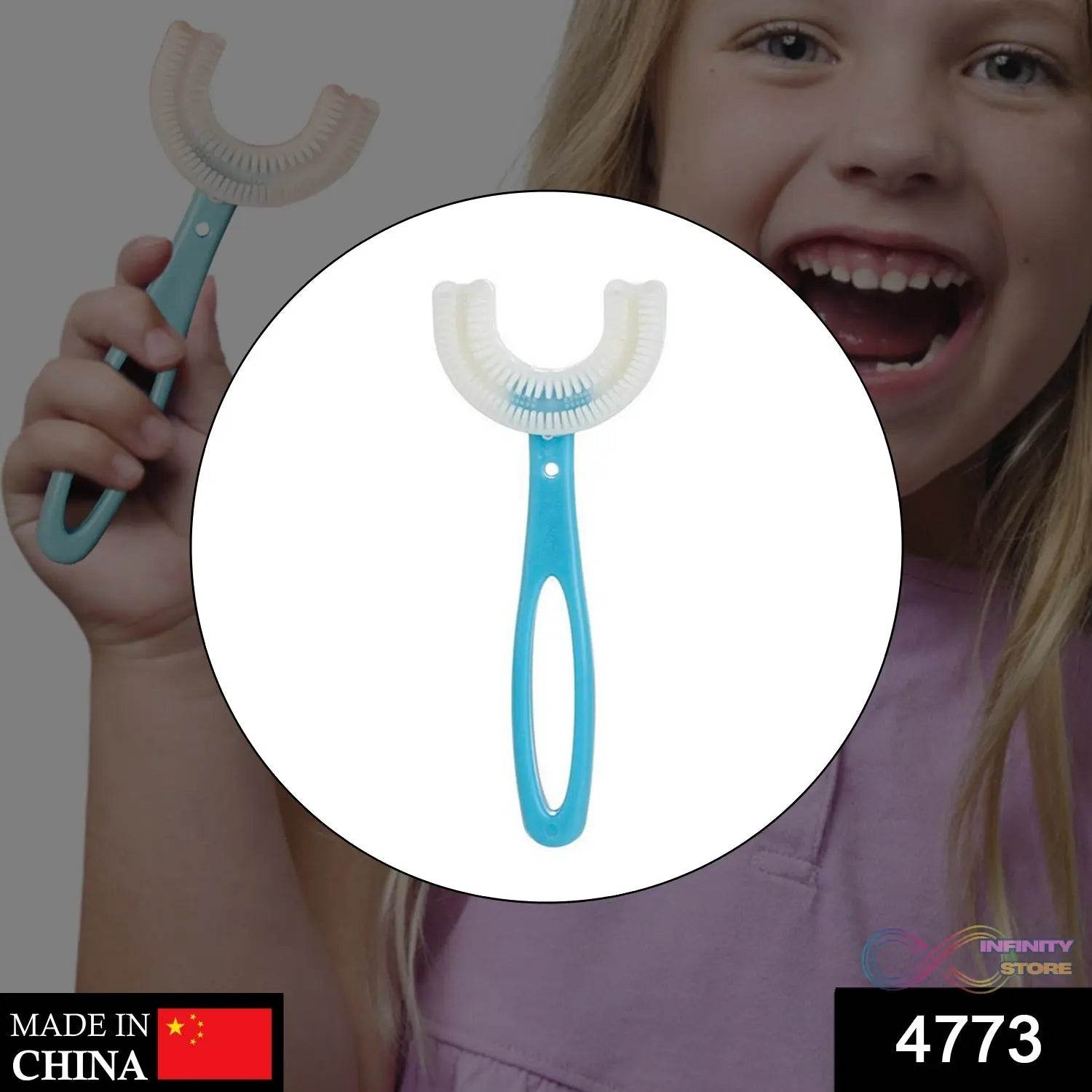 Kids U Shaped Large Tooth Brush used in all kinds of household bathroom places for washing teeth of kids, toddlers and children’s easily and comfortably. - infinityexculsivestore.com