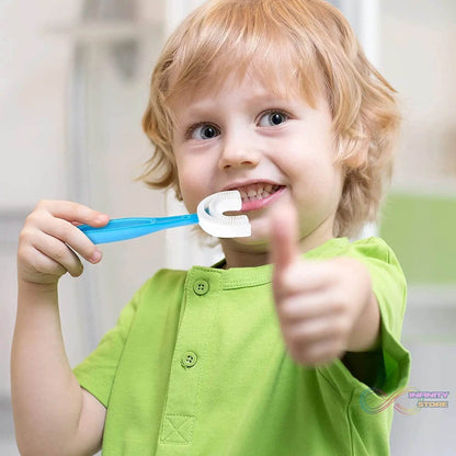 Kids U Shaped Large Tooth Brush used in all kinds of household bathroom places for washing teeth of kids, toddlers and children’s easily and comfortably. - infinityexculsivestore.com
