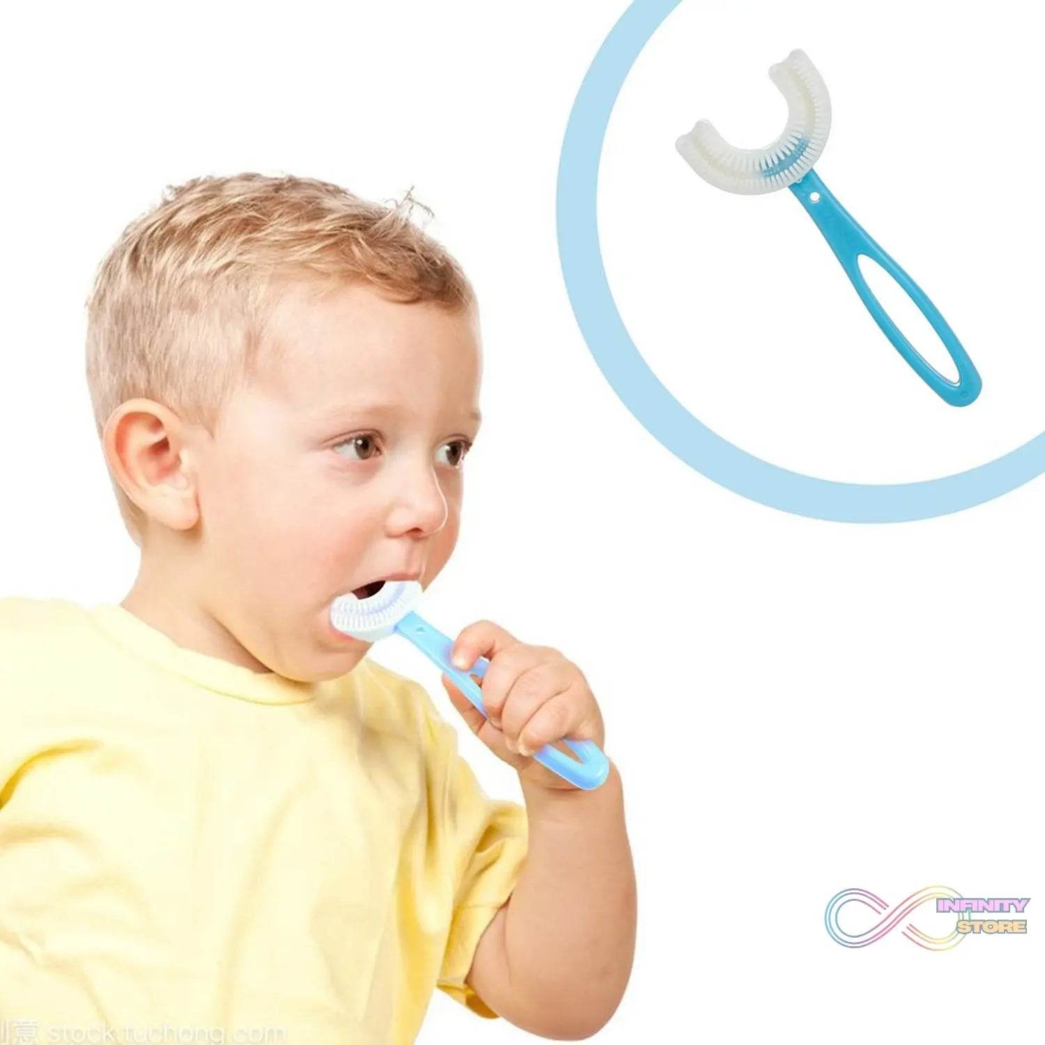 Kids U Shaped Large Tooth Brush used in all kinds of household bathroom places for washing teeth of kids, toddlers and children’s easily and comfortably. - infinityexculsivestore.com