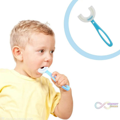 Kids U Shaped Large Tooth Brush used in all kinds of household bathroom places for washing teeth of kids, toddlers and children’s easily and comfortably. - infinityexculsivestore.com