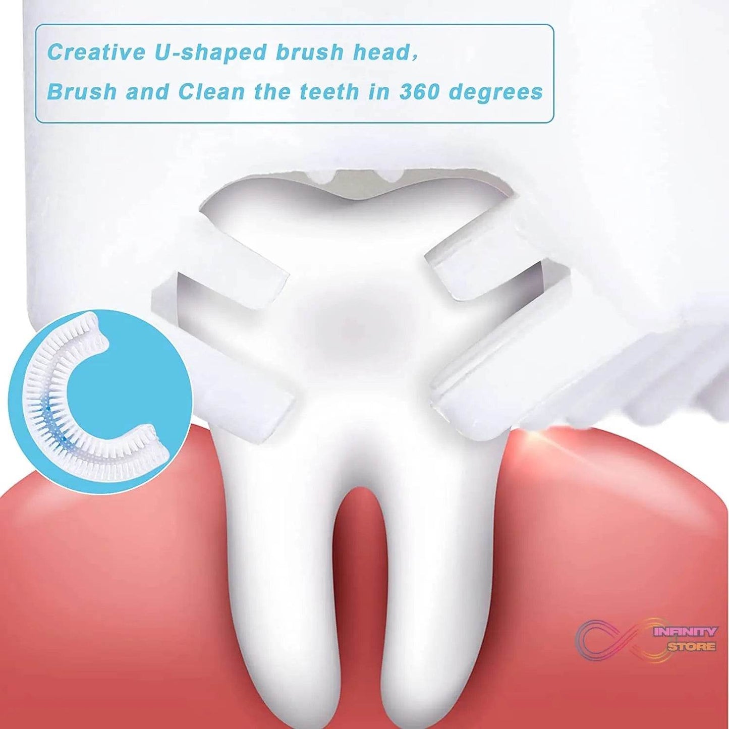 Kids U Shaped Large Tooth Brush used in all kinds of household bathroom places for washing teeth of kids, toddlers and children’s easily and comfortably. - infinityexculsivestore.com