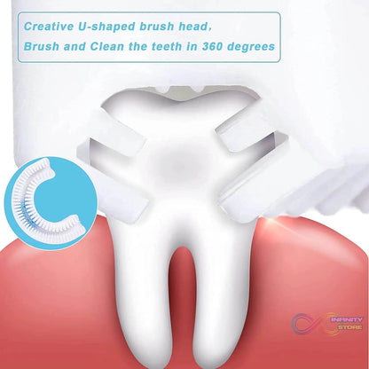 Kids U Shaped Large Tooth Brush used in all kinds of household bathroom places for washing teeth of kids, toddlers and children’s easily and comfortably. - infinityexculsivestore.com